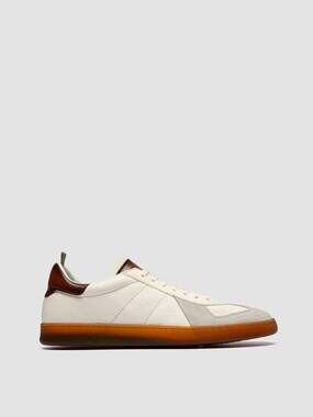 NEW OFFICINE CREATIVE men's militia leather sneaker in white